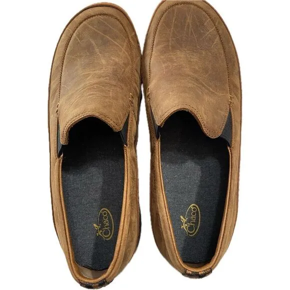 Chaco Shoes Brown Rust Black Leather Slip-On Men's Size 9.5 EUC