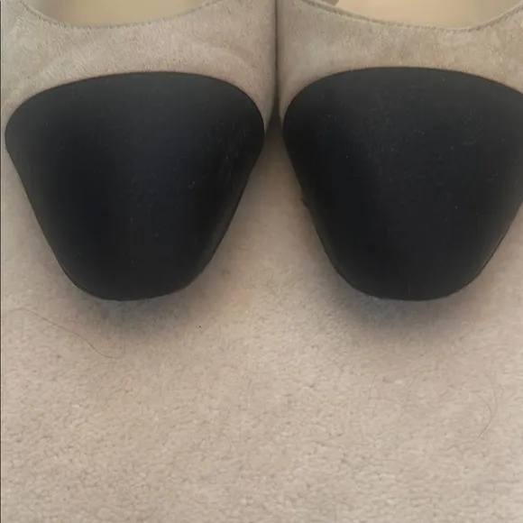 CHANEL Cream and Black Heels with Classic Two-Tone Design