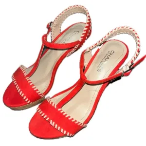Charles by Charles David Red Wedge Sandals