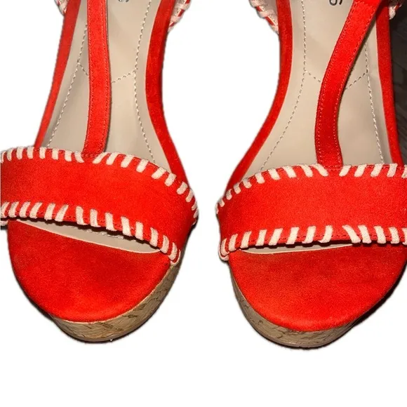 Charles by Charles David Red Wedge Sandals