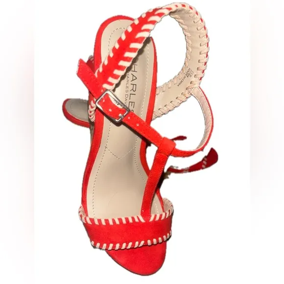Charles by Charles David Red Wedge Sandals