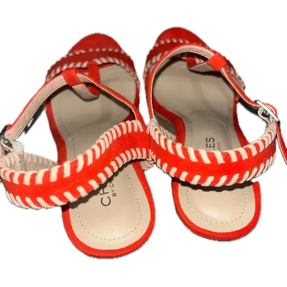 Charles by Charles David Red Wedge Sandals
