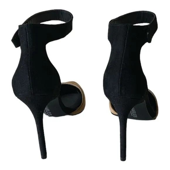 Charles David Shoes Women's Size 9M Pointy Stiletto Pumps Ankle Strap Two-Tone