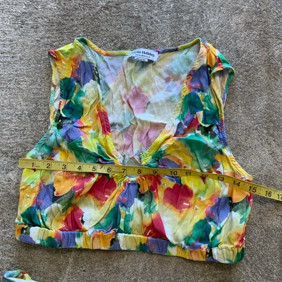 Charlie Holiday Floral bright Cheyenne maxi skirt and crop top two piece set-OBO