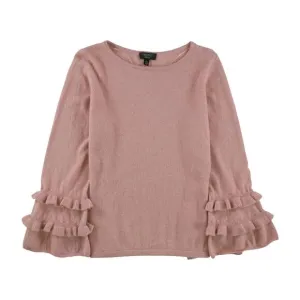 Charter Club Womens Ruffled Pullover Sweater, Pink, NWT