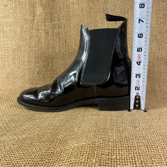 Chelsea Boots Ankle Booties Black Patent Leather Mustang England  Women's Size 7