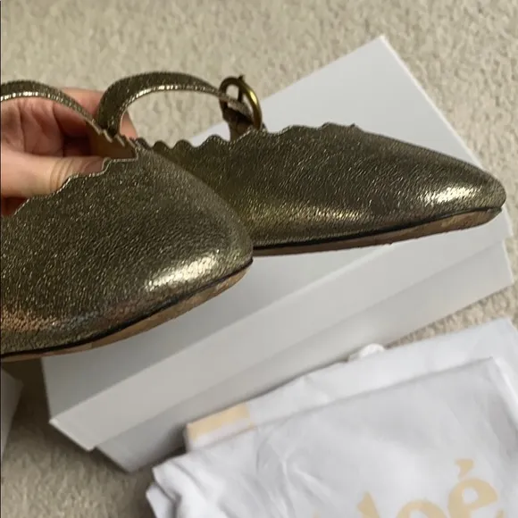Chloe Ballerines Mules in Grey Glitter 40 1/2