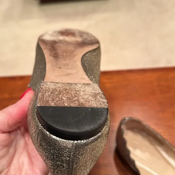 Chloe Grey Glitter Flats