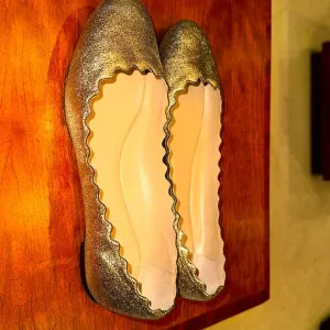 Chloe Grey Glitter Flats