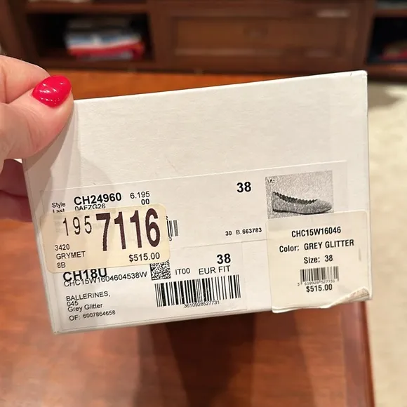 Chloe Grey Glitter Flats