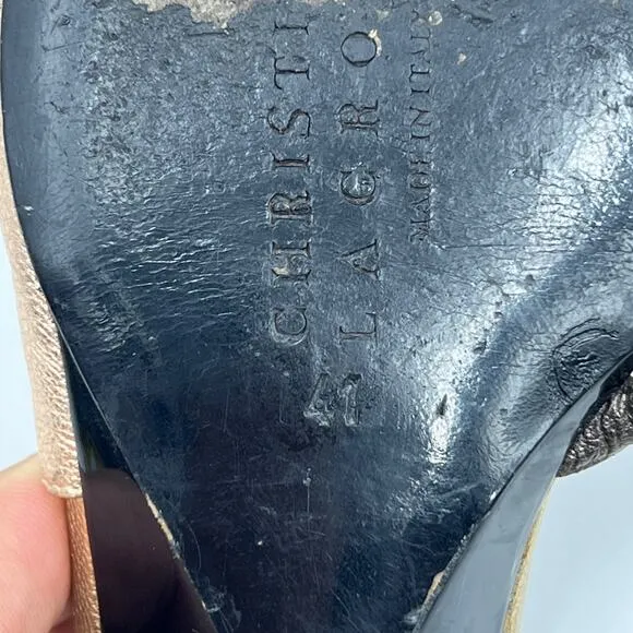 Christian Lacroix Metallic Leather Heels