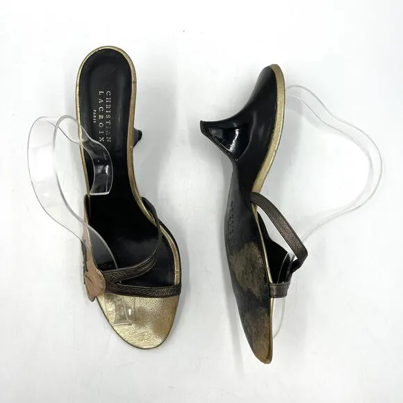 Christian Lacroix Metallic Leather Heels