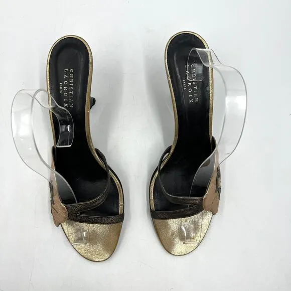 Christian Lacroix Metallic Leather Heels