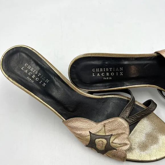 Christian Lacroix Metallic Leather Heels
