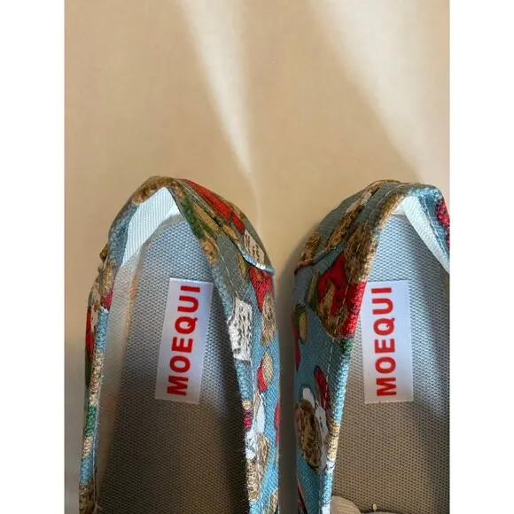 Christmas Bear Canvas shoes by Moequi Size 8 Brand New slip on size 8 shoes