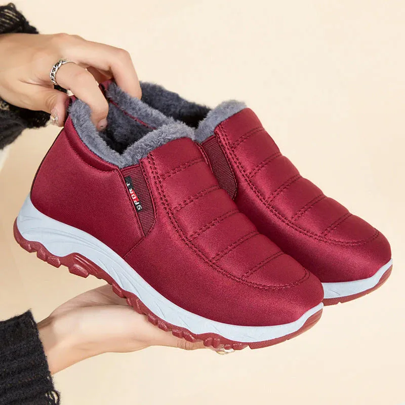 🎄🧑‍🎄Christmas Hot Sale !🔥Winter Simple Style Slip On Warm Fleece Walking Shoes W090