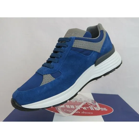 CHURCH'S by PRADA CH873 LIGHT BLUE SUEDE NYLON LOGO SNEAKERS 37.5 ITALY