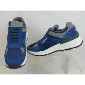 CHURCH'S by PRADA CH873 LIGHT BLUE SUEDE NYLON LOGO SNEAKERS 39.5 ITALY