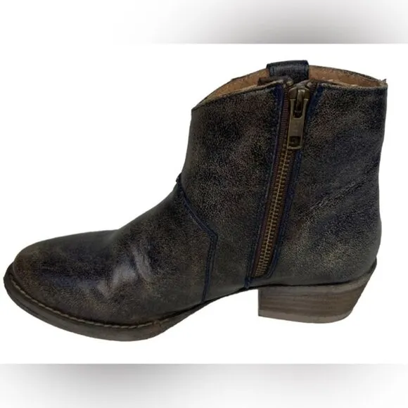 Circle G By Corral Q 5025 LD BLUE STAR INLAY &amp; STUDS ANKLE LEATHER BOOTS Size 7