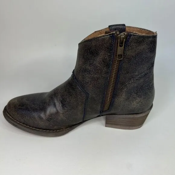 Circle G By Corral Q 5025 LD BLUE STAR INLAY &amp; STUDS ANKLE LEATHER BOOTS Size 7