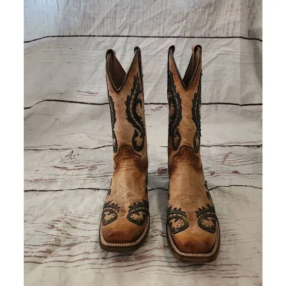 Circle G Overlay, Embroidered, and Studded Western Boot Size 10 NWOT