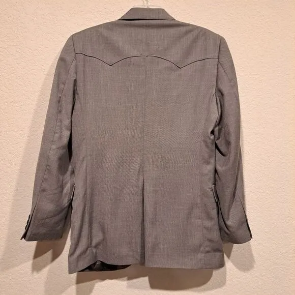 Circle S Dallas Made in USA Mens Western Sport Coat Lubbock Steel Gray Sz Medium