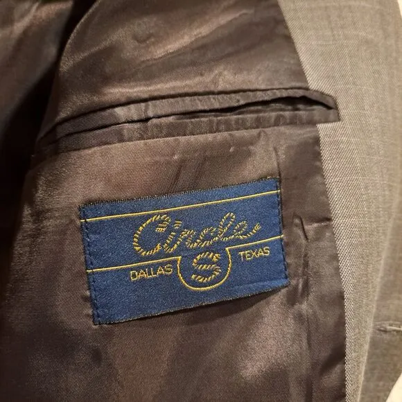 Circle S Dallas Made in USA Mens Western Sport Coat Lubbock Steel Gray Sz Medium