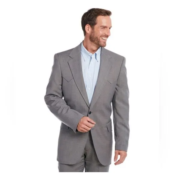 Circle S Dallas Made in USA Mens Western Sport Coat Lubbock Steel Gray Sz Medium