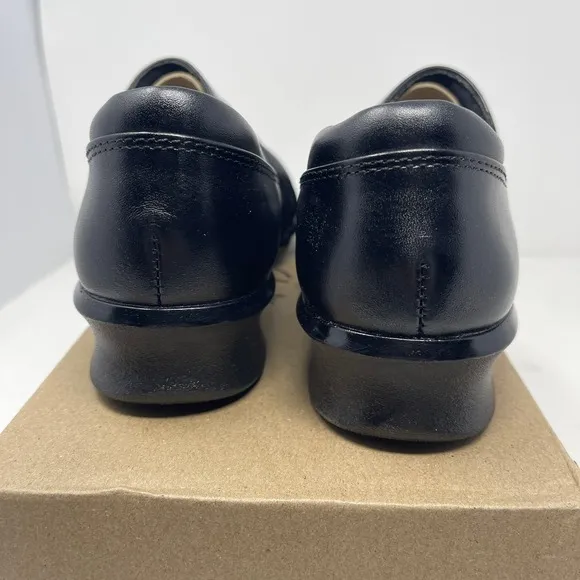Clarks Hope Roxanne Leather Comfort Shoes in Black Size 6.5 Wide‎ NEW Retail $90
