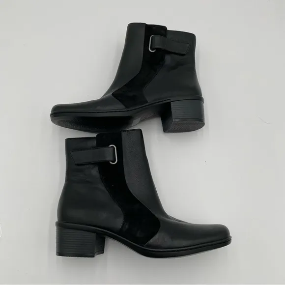 Clarks Leather Suede Active Air Heeled Ankle Boots Booties Shoes Size 10 (NWOT)