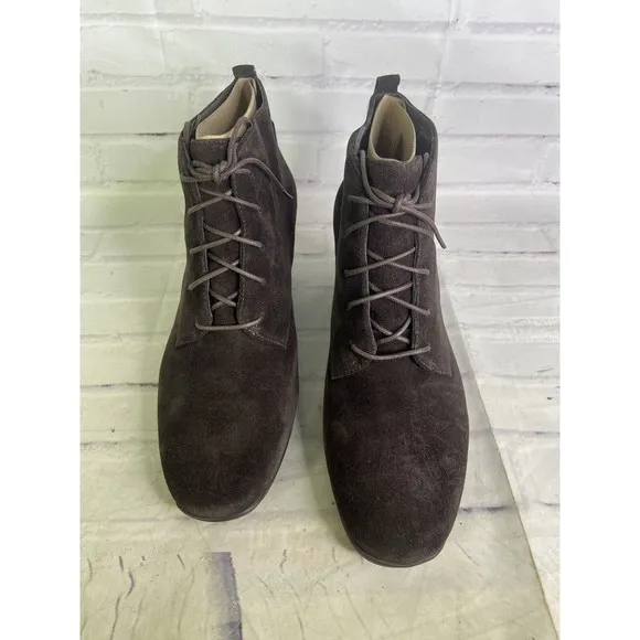 Clarks Leyden Bell Brown Suede Leather Witch Lace Up Boots Bootie Womens Size 11