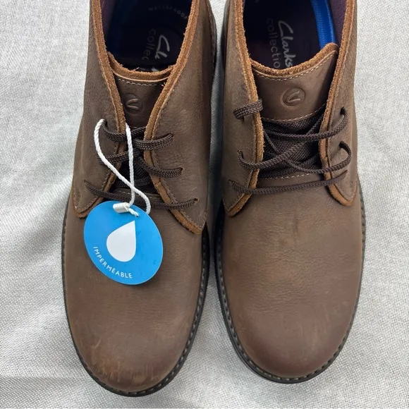 Clarks Mens Morris Peak Brown Leather Casual  Boots Shoes 11.5M