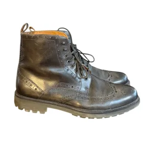 Clark’s Montacute Lord Black Lined Boots Wingtip Leather Men’s Size 12