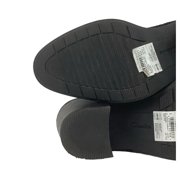 Clarks Scene Laceboot Women's Sz 7.5(M) Black Suede Heeled Bootie - New! No Box