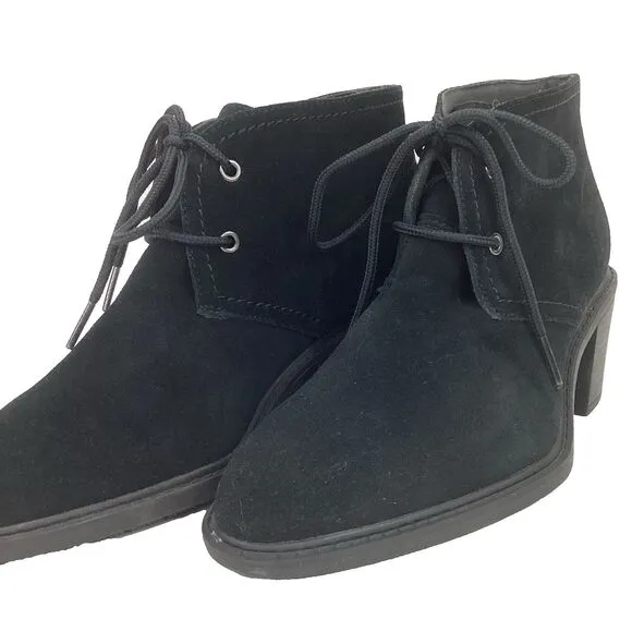 Clarks Scene Laceboot Women's Sz 7.5(M) Black Suede Heeled Bootie - New! No Box