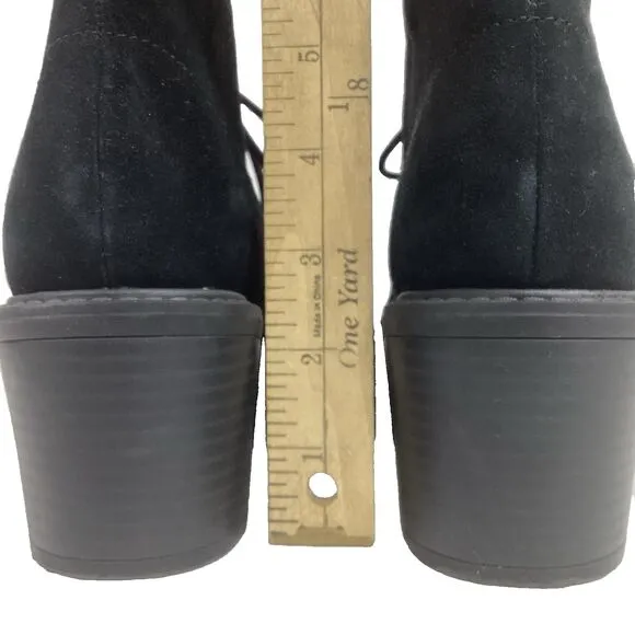 Clarks Scene Laceboot Women's Sz 7.5(M) Black Suede Heeled Bootie - New! No Box