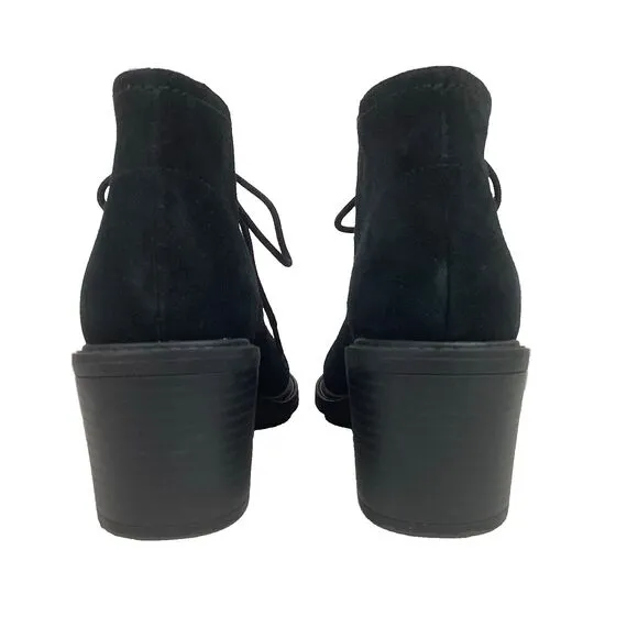 Clarks Scene Laceboot Women's Sz 7.5(M) Black Suede Heeled Bootie - New! No Box