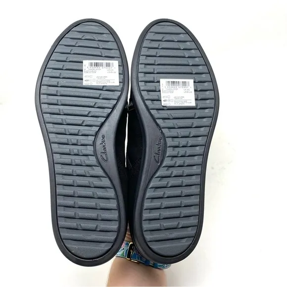 Clarks Tamzen Step Black Nubuck slip on shoes WIDE