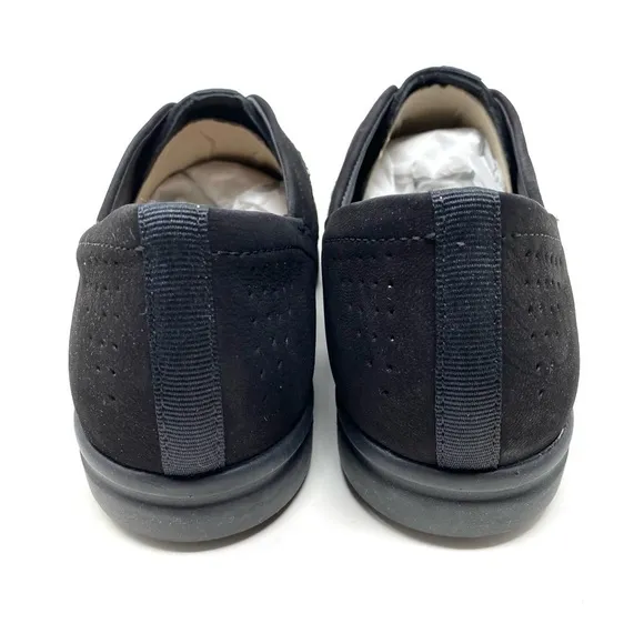 Clarks Tamzen Step Black Nubuck slip on shoes WIDE