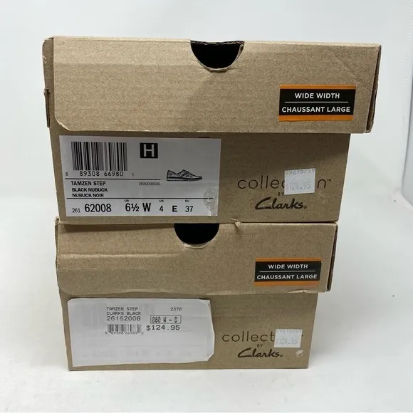 Clarks Tamzen Step Black Nubuck slip on shoes WIDE