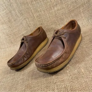 Clarks Wallabies  Originals Brown Leather  Beeswax Chukka Shoes Size 13 M