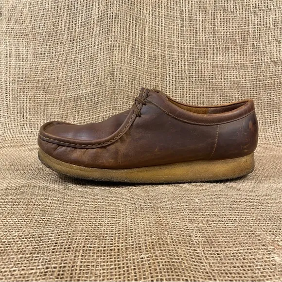 Clarks Wallabies  Originals Brown Leather  Beeswax Chukka Shoes Size 13 M