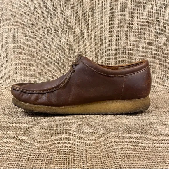 Clarks Wallabies  Originals Brown Leather  Beeswax Chukka Shoes Size 13 M