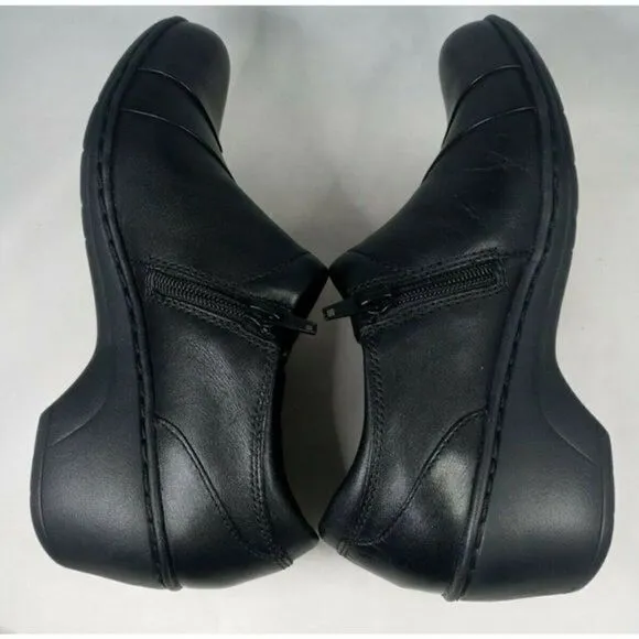 Clarks. Collection Women's. Shoes Sz 6 Channing Ann Black  Leather‎ Slip On