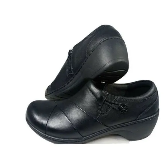 Clarks. Collection Women's. Shoes Sz 6 Channing Ann Black  Leather‎ Slip On
