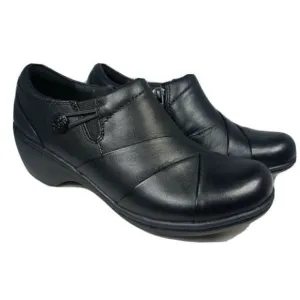 Clarks. Collection Women's. Shoes Sz 6 Channing Ann Black  Leather‎ Slip On