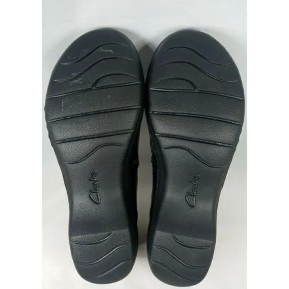 Clarks. Collection Women's. Shoes Sz 6 Channing Ann Black  Leather‎ Slip On