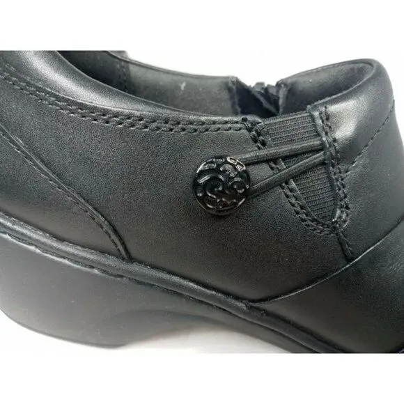Clarks. Collection Women's. Shoes Sz 6 Channing Ann Black  Leather‎ Slip On