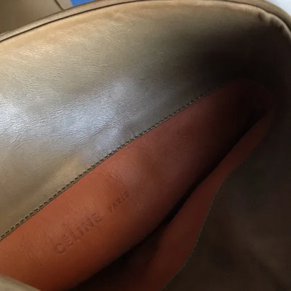 Céline Paris sz 39.5 riding boots olive green leather Magnificent made in Italy