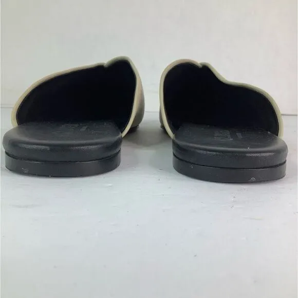 Closed Leather Off White Leather Flat Heel Women’s Mules Shoes Sz 39/8.5